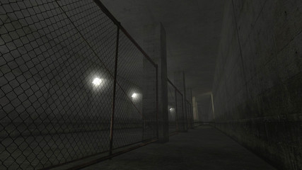 Virtual World - Empty Hallway - 3D Illustration