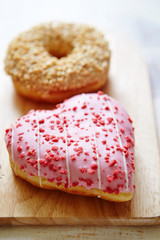 Heart shape donuts