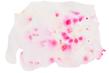 Red dot group on pink color surface on white background, Acne with prickly heat and rashes on sensitive skin, Illustration watercolor hand draw on paper