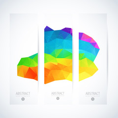 Vector banners set abstract triangle background