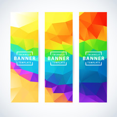 Fototapeta premium Vector banners set abstract triangle background