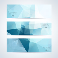 Vector banners set abstract triangle background