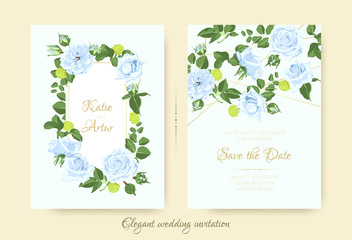 Vintage Flowers for Wedding Invitation.