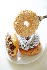 Donuts on plate 