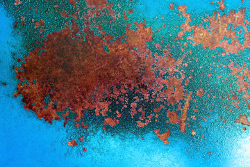 Blue rust metal texture