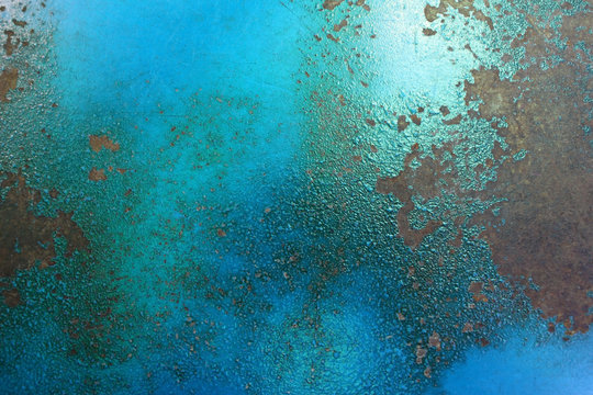 Blue rust metal texture