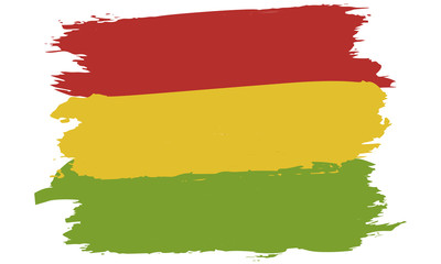 Pan-African colors flag: red, gold (yellow), green. Ancient Ethiopian national symbol. Artistic illustration for Black History Month celebration – flyer, promo poster, card. Rastafarian background.