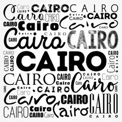 Cairo wallpaper word cloud, travel concept background