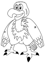 young smiling eagle standing up for colouring