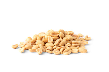 Salt peanut isolated on white background.