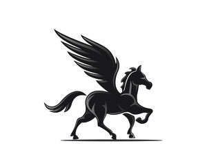Elegant stand pegasus logo design inspiration