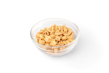 Salt peanut isolated on white background.