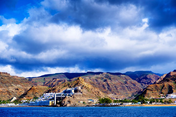 view of mediterranean sea and mountains