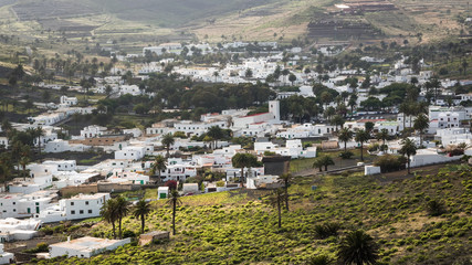 Obraz premium .View of Haria, the valley of the thousand palm trees in Lanzarote