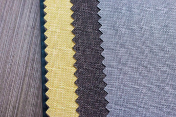 Fabric samples for furniture or interior decoration.