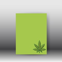 Vector medical cannabis plant, hemp poster