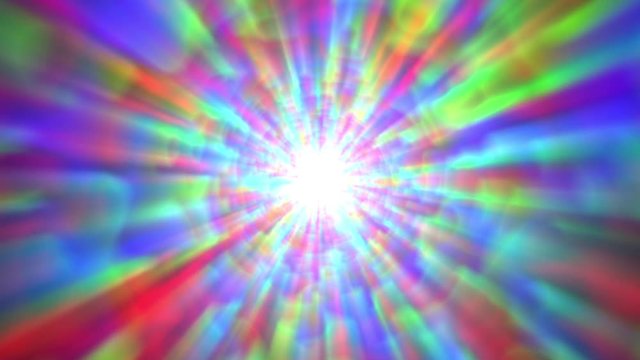 Psychedelic Colorful Bright Burst Glow Abstract Motion Background Slow Rotating