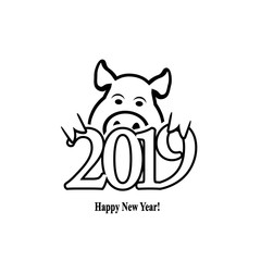 Fototapeta premium Year of the Earth Pig 2019 on the Chinese Calendar