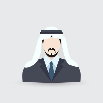 Bearded Arabic Man In Traditional Muslim Hat.