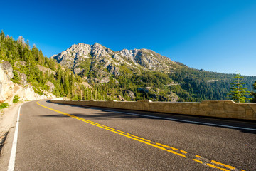 Highway at Lake Tahoe in California