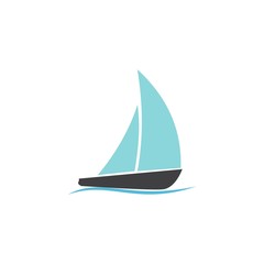 Speed boat on white background icon