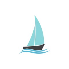 Speed boat on white background icon