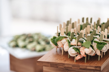 Fresh and healthy food for a festive event and reception