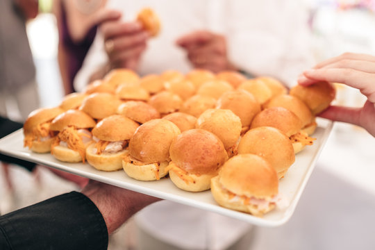 Mini burgers at a festive and gourmet reception