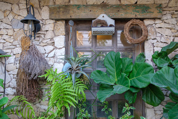 old wood house in garden