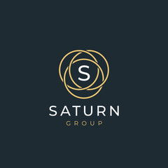 Premium letter S logo design. Luxury  linear circle monogram abstract logotype. Creative elegant vector symbol.