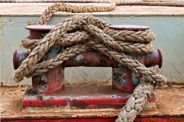 Fototapeta premium Bitt on an Old Vessel