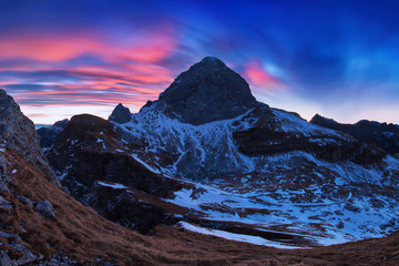Road to Mangart saddle (Slovenia’s highest road) Bovec, Julian Alps, Triglav National Park,...