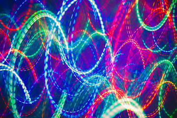 Neon lights. Movement. Background blur