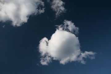 Beautiful clouds with blue sky background. Nature weather, cloud blue sky and sun.