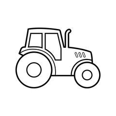 Icono plano lineal tractor en color negro