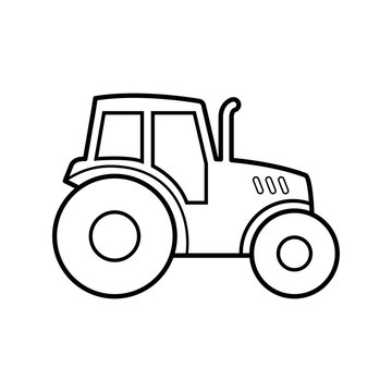 Icono plano lineal tractor en color negro