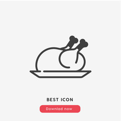 chicken food icon vector