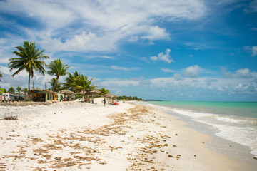 Ilha de Itamaraca, Brazil - Circa January 2018: A view of the beautiful Praia do Sossego (Sossego...