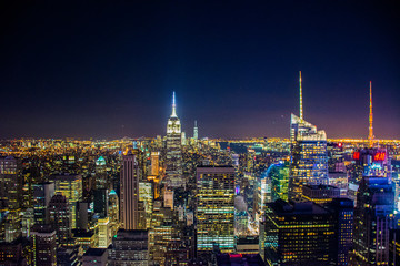 New york city night skyline