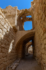 Ruins of crusaders castle Montreal (Shoubak or Shobak or Shawbak). Interior