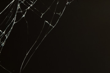 Broken glass texture. Realistic cracked glass effect.