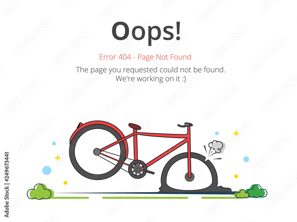 Poster Error 404 page layout vector design. Website 404 page creative concept. The page you requested could not be found. Oops 404 error page.