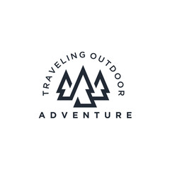 Obraz premium Mountain adventure logo design inspiration vector, Mountain illustration, outdoor.