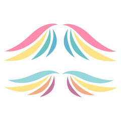 Wings angel set. Bird wings vector logo. Vector angel winged label