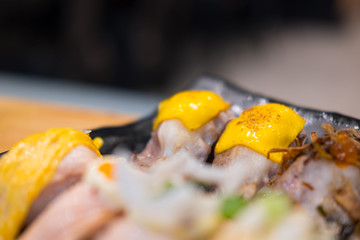 Various kind of sushi food