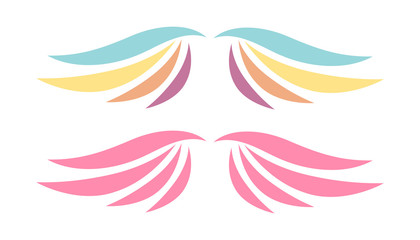 Obraz premium Airforce logo icons. Avia vector logo. Set of heraldic wings or angel wings drawn