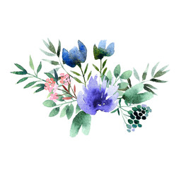 Watercolor flower bouquet