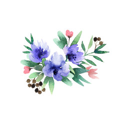Watercolor flower bouquet - 249675419