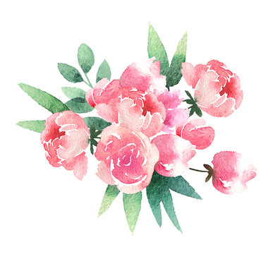 Watercolor flower bouquet