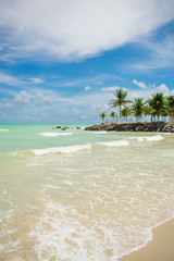 A view of the beautiful Praia do Sossego (Sossego beach) on Itamaraca island (Pernambuco, Brazil)
